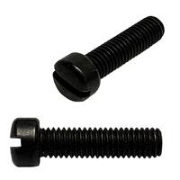 FIMSF01034BZ #10-32 X 3/4" Filister Head, Slotted, Machine Screw, Fine, Black Zinc